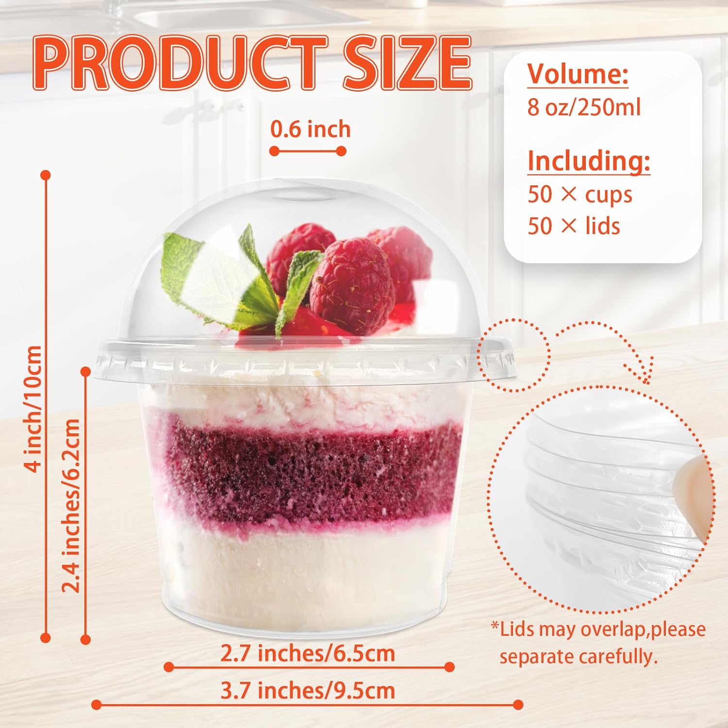 Lot de 50 gobelets en plastiqu - Plastic Dome Clear avis et prix